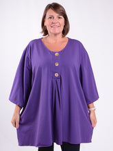Lagenlook Jersey Cotton Button Tunic - 12551 C, , Pure Plus Clothing, Lagenlook Clothing, Plus Size Fashion, Over 50 Fashion